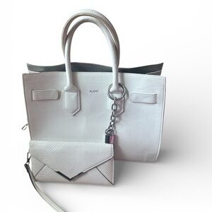 Aldo Cream Tote and Clutch Set